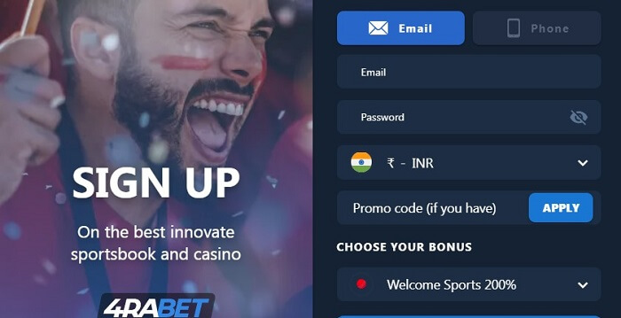 4raBet Casino Registration